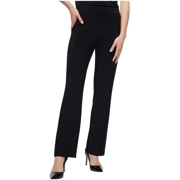 Chico's Travelers Size 1 US Medium 8 Black Wide Leg Elastic Waist Pull On Pants - Picture 1 of 8